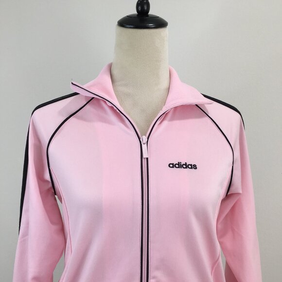 ADIDAS Pink Black Striped Long Sleeve Tracksuit Jacket - Picture 6 of 12
